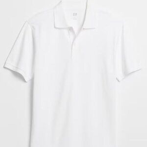 Gap Stretch Pique Polo Shirt | White | Sz XS